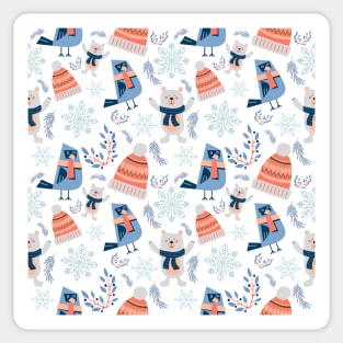 Snowy Winter Woodland Fun Sticker